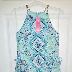Lily Pulitzer Blue Ibizia Romper with shorts.